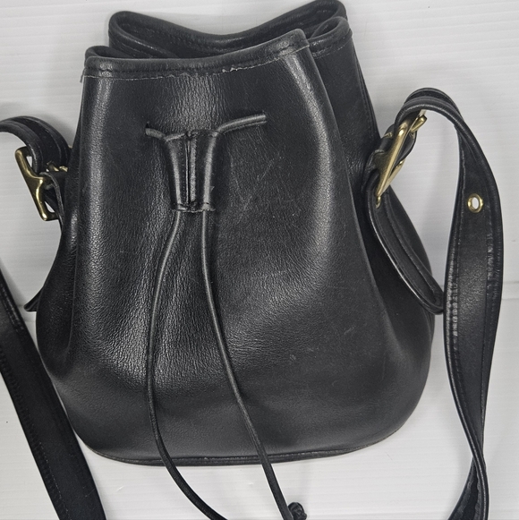 Coach Vintage 9952 Lula "Smith's Legacy" Black Leather Drawstring Bucket Bag - Picture 7 of 16
